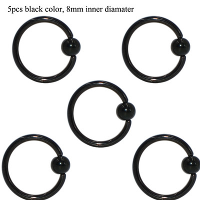 5 buc. Piercing pentru buze Labret Inel pentru mamelon Captive Bead Inel Nas Stud Piercing ureche Oțel chirurgical Helix ureche Tragus Cartilage Bijuterii