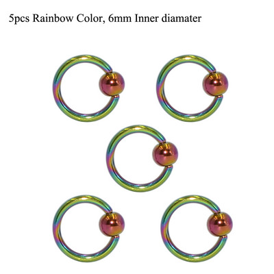 5 buc. Piercing pentru buze Labret Inel pentru mamelon Captive Bead Inel Nas Stud Piercing ureche Oțel chirurgical Helix ureche Tragus Cartilage Bijuterii