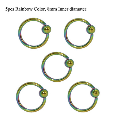 5 buc. Piercing pentru buze Labret Inel pentru mamelon Captive Bead Inel Nas Stud Piercing ureche Oțel chirurgical Helix ureche Tragus Cartilage Bijuterii