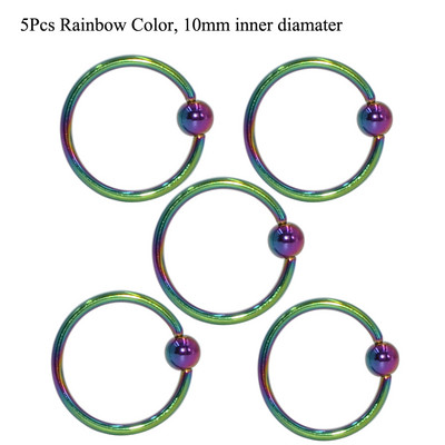 5 buc. Piercing pentru buze Labret Inel pentru mamelon Captive Bead Inel Nas Stud Piercing ureche Oțel chirurgical Helix ureche Tragus Cartilage Bijuterii