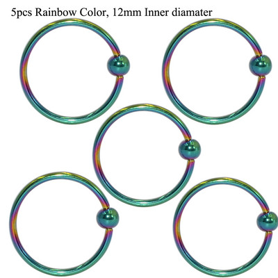 5 buc. Piercing pentru buze Labret Inel pentru mamelon Captive Bead Inel Nas Stud Piercing ureche Oțel chirurgical Helix ureche Tragus Cartilage Bijuterii