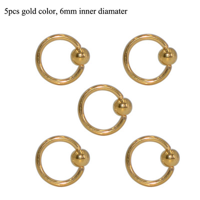 5 buc. Piercing pentru buze Labret Inel pentru mamelon Captive Bead Inel Nas Stud Piercing ureche Oțel chirurgical Helix ureche Tragus Cartilage Bijuterii