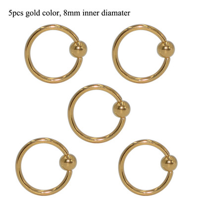 5 buc. Piercing pentru buze Labret Inel pentru mamelon Captive Bead Inel Nas Stud Piercing ureche Oțel chirurgical Helix ureche Tragus Cartilage Bijuterii