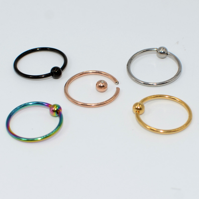 5 buc. Piercing pentru buze Labret Inel pentru mamelon Captive Bead Inel Nas Stud Piercing ureche Oțel chirurgical Helix ureche Tragus Cartilage Bijuterii