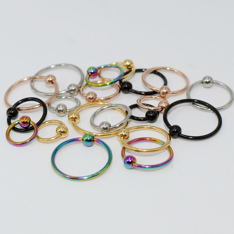 5 buc. Piercing pentru buze Labret Inel pentru mamelon Captive Bead Inel Nas Stud Piercing ureche Oțel chirurgical Helix ureche Tragus Cartilage Bijuterii