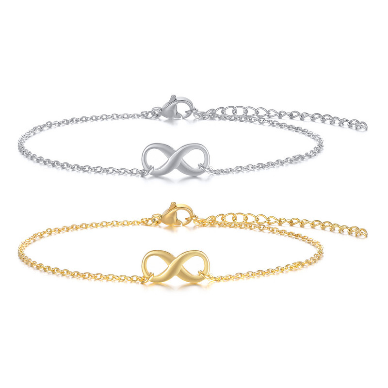 Plajă Infinity Brățară gleznă din oțel inoxidabil Boho Lanț pentru picioare Bijuterii de vară reglabilă pentru femei și fete adolescente