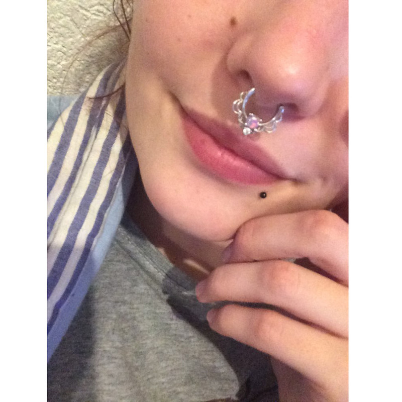 1 buc Inel Opal pentru nas Inel Clicker Septum Cartilaj Cercei Buza Captiv Inel de margele 16G Titan Titan Hander Bijuterii pentru corp