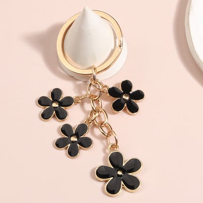 Breloc drăguț emailat, inel de chei cu flori de Sakura colorat, breloc dulci pentru femei, fete, accesoriu pentru geantă, bijuterii DIY, cadouri