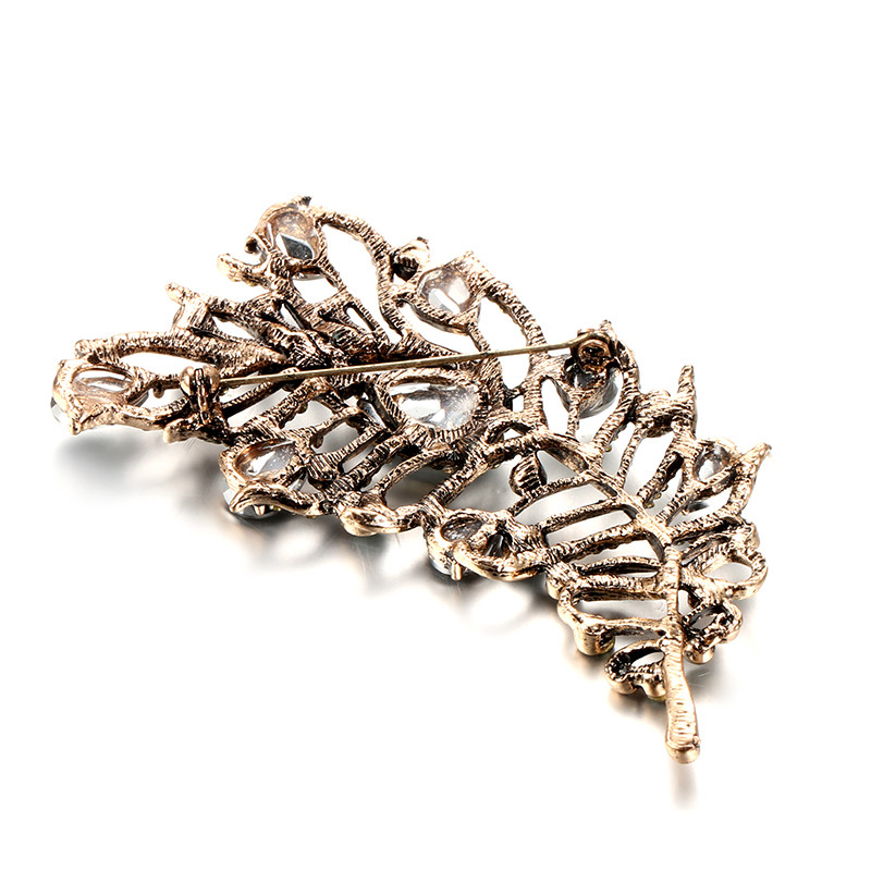 Kinel Vintage Szürke Kristály Virág Török Bross Pin Női Aranyozott Arabeszk Strasszköves Bross Lapel Sál Bross