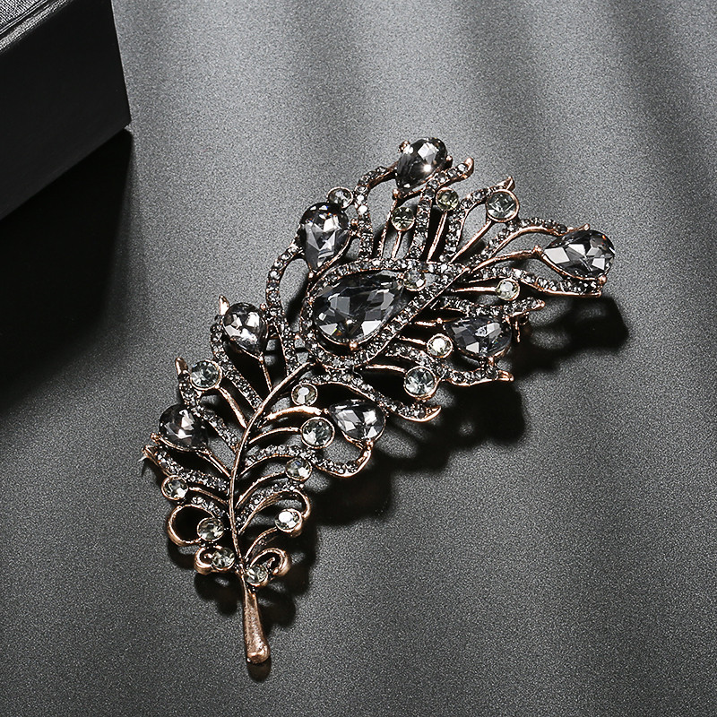 Kinel Vintage Szürke Kristály Virág Török Bross Pin Női Aranyozott Arabeszk Strasszköves Bross Lapel Sál Bross