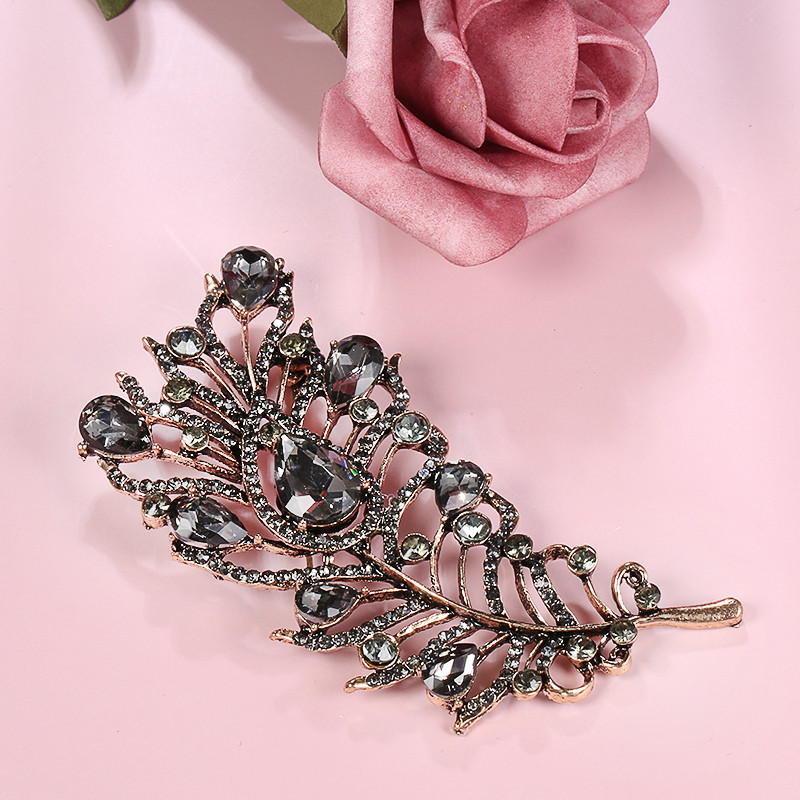 Kinel Vintage Szürke Kristály Virág Török Bross Pin Női Aranyozott Arabeszk Strasszköves Bross Lapel Sál Bross