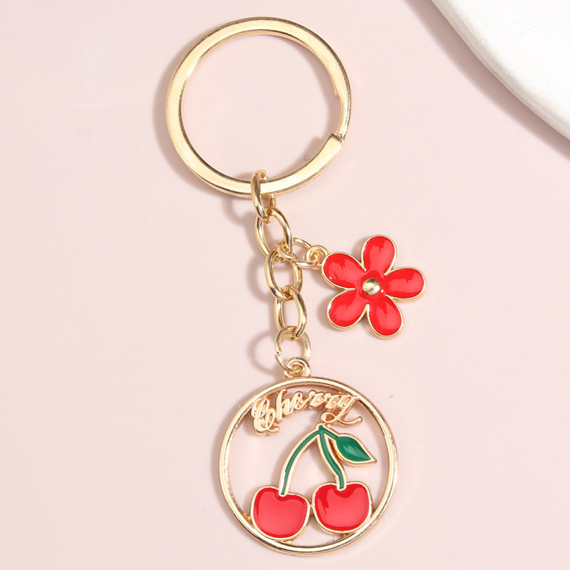 Breloc cu fructe drăguț, flori, pepene, căpșuni, cireșe, breloc cu email, pentru femei, bărbați, bijuterii lucrate manual, cadouri