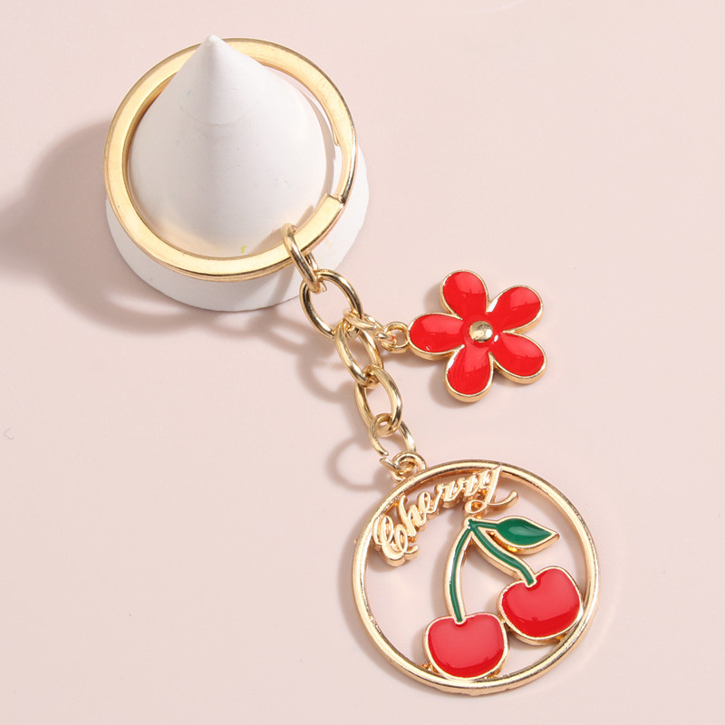 Breloc cu fructe drăguț, flori, pepene, căpșuni, cireșe, breloc cu email, pentru femei, bărbați, bijuterii lucrate manual, cadouri