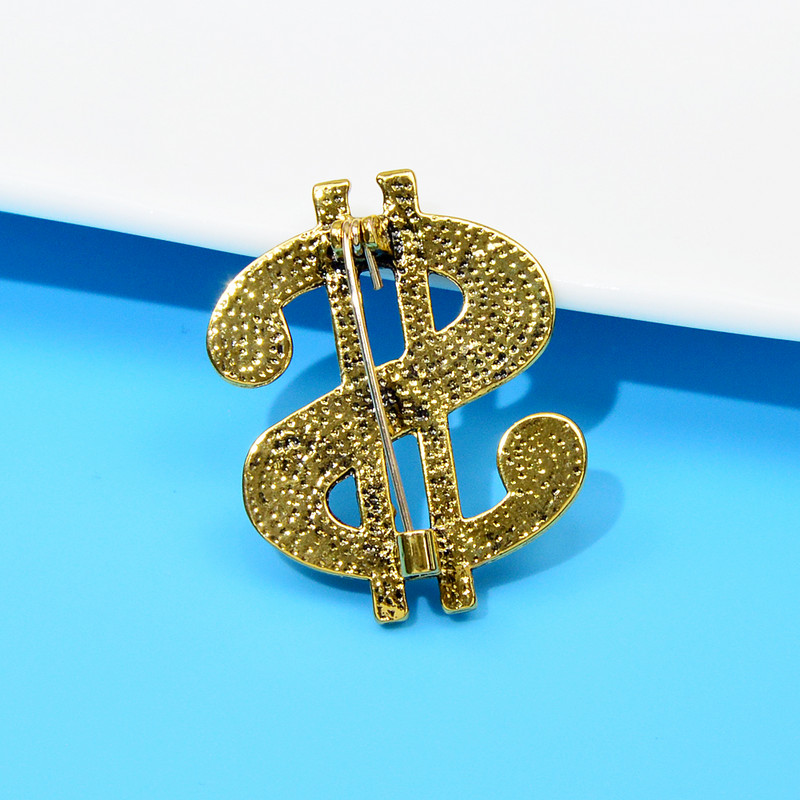 CINDY XIANG Strasuri Vintage semn de dolar Broșă Pin de haină 2 culori disponibile Bijuterii femei și bărbați de înaltă calitate, nou 2022