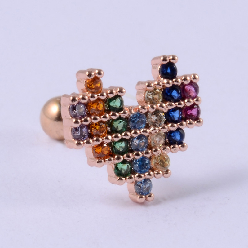 1 buc. 20 g Cercei pentru tragus pentru cartilajul urechii minuscule, bijuterii curcubeu, bijuterii pentru corp.