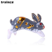 Iepure drăguț din aliaj de desene animate, iepure alb, pentru broșă, pentru femei, accesorii pentru îmbrăcăminte simple și versatile.
