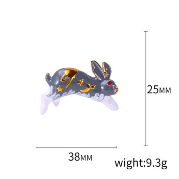 Сладка анимационна сплав Малък сив заек Малък бял заек Брошка игли за жени Прости и гъвкави игли за аксесоари за дрехи