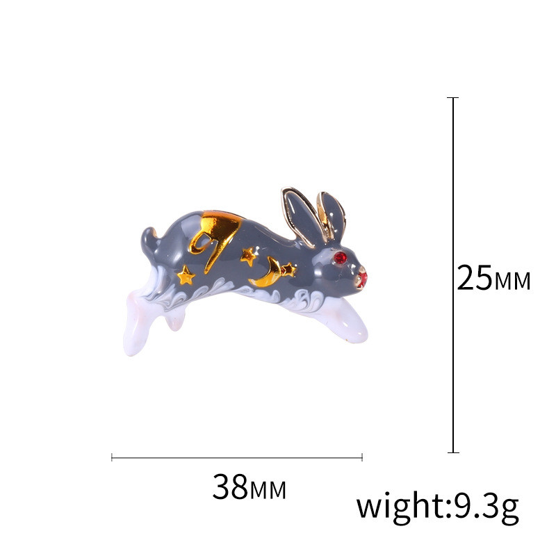 Iepure drăguț din aliaj de desene animate, iepure alb, pentru broșă, pentru femei, accesorii pentru îmbrăcăminte simple și versatile.