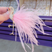Divat Új Aranyos Flamingó Cirkon Toll Brossok Fűző Ruhák Sarokkendő Csat Női Kiegészítők Pin Lány Ékszer Ajándék