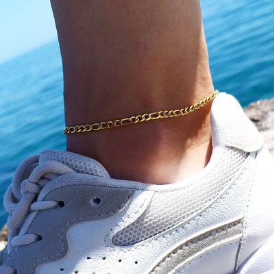 GD Snake Chain Anklet για γυναίκες κορίτσια Ρυθμιζόμενη καλοκαιρινή αλυσίδα παραλίας Δώρα στον αστράγαλο από ανοξείδωτο ατσάλι, μη αλλεργική ποιότητα 316 κόσμημα