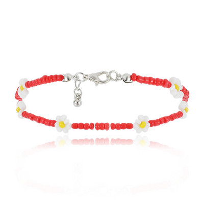 Salircon Kpop Brățară de gleznă cu flori pentru femei, la modă 2020, cu mărgele de semințe colorate, brățară cu farmec pe picior, bijuterii Boho