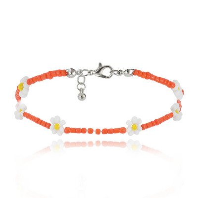 Salircon Kpop Brățară de gleznă cu flori pentru femei, la modă 2020, cu mărgele de semințe colorate, brățară cu farmec pe picior, bijuterii Boho