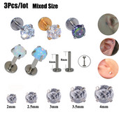 3db Vegyes 1,5-4mm-es fül Tragus porc fülbevaló ajakgyűrű ajak Labret Stud Oreja Labret piercing fülpiercing Tragus fülbevaló