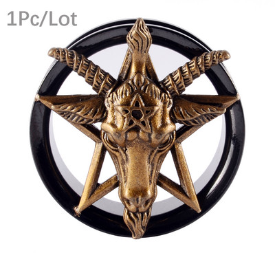 PERECHE Indicatori dopuri pentru urechi FleshTunnel Cercei cu șurub negru în spate Upgrade Piercing Double Flare Coarne de ren Stretchers Expander