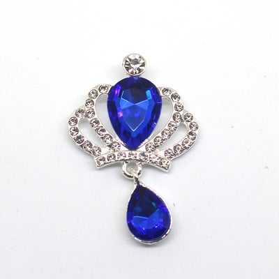 YWXINXI 10 buc. Coroană cu strass, pandantiv cu cristal, buton plat din aliaj, accesorii de decorare pentru sticle de vin pentru nuntă romantică DIY