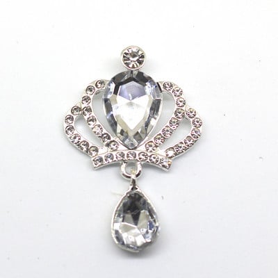 YWXINXI 10 buc. Coroană cu strass, pandantiv cu cristal, buton plat din aliaj, accesorii de decorare pentru sticle de vin pentru nuntă romantică DIY