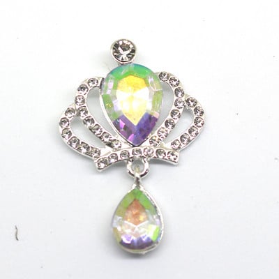 YWXINXI 10 buc. Coroană cu strass, pandantiv cu cristal, buton plat din aliaj, accesorii de decorare pentru sticle de vin pentru nuntă romantică DIY