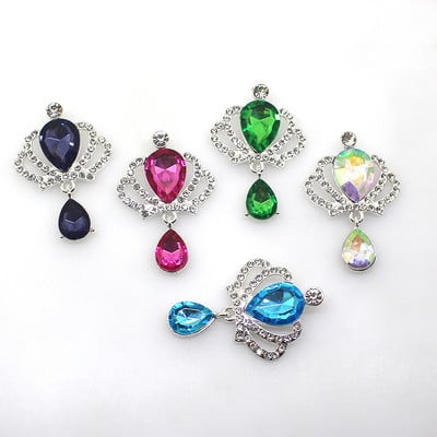 YWXINXI 10 buc. Coroană cu strass, pandantiv cu cristal, buton plat din aliaj, accesorii de decorare pentru sticle de vin pentru nuntă romantică DIY