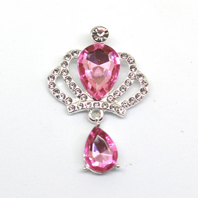 YWXINXI 10 buc. Coroană cu strass, pandantiv cu cristal, buton plat din aliaj, accesorii de decorare pentru sticle de vin pentru nuntă romantică DIY