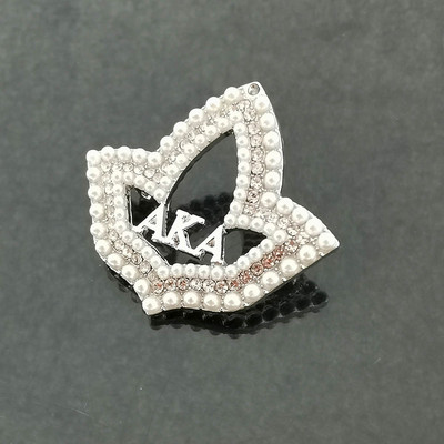 Moda greacă Sorority Leaf Pins Strass Perle Broșă Cămașă Rever Insigna Bijuterii cu ridicata Cadou