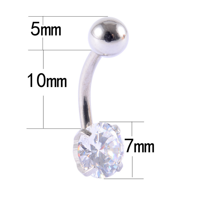 6db/csomag Sebészeti rozsdamentes acél cirkon has köldök gyűrű virág fül Tragus Helix orr ajakfej Szemöldök rudak piercing ékszer