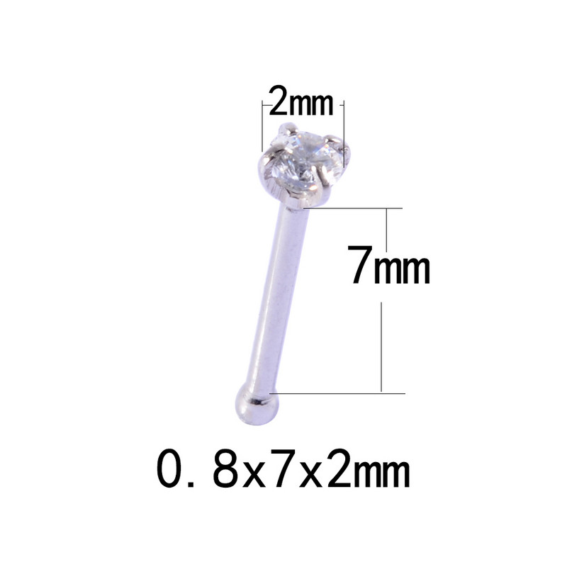 6db/csomag Sebészeti rozsdamentes acél cirkon has köldök gyűrű virág fül Tragus Helix orr ajakfej Szemöldök rudak piercing ékszer