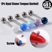 1 buc G23 titan solid sau oțel mreană opal inele pentru limba bară de piercing pentru limbă ureche tragus mamelon inel cu mreană piercing Mamilo