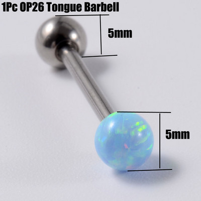1 buc G23 titan solid sau oțel mreană opal inele pentru limba bară de piercing pentru limbă ureche tragus mamelon inel cu mreană piercing Mamilo