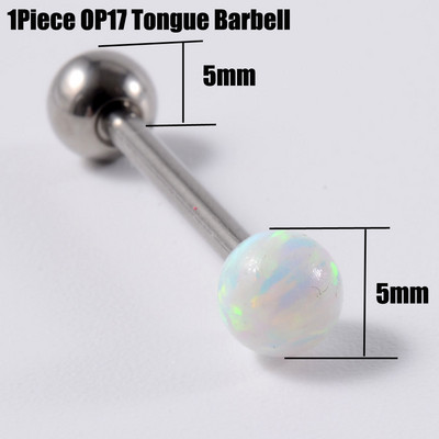 1 buc G23 titan solid sau oțel mreană opal inele pentru limba bară de piercing pentru limbă ureche tragus mamelon inel cu mreană piercing Mamilo