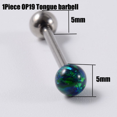 1 buc G23 titan solid sau oțel mreană opal inele pentru limba bară de piercing pentru limbă ureche tragus mamelon inel cu mreană piercing Mamilo