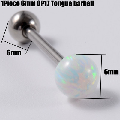 1 buc G23 titan solid sau oțel mreană opal inele pentru limba bară de piercing pentru limbă ureche tragus mamelon inel cu mreană piercing Mamilo