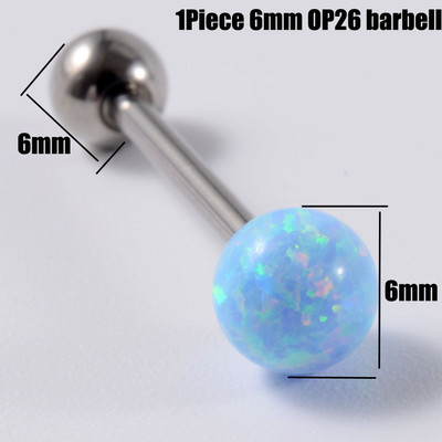 1 buc G23 titan solid sau oțel mreană opal inele pentru limba bară de piercing pentru limbă ureche tragus mamelon inel cu mreană piercing Mamilo