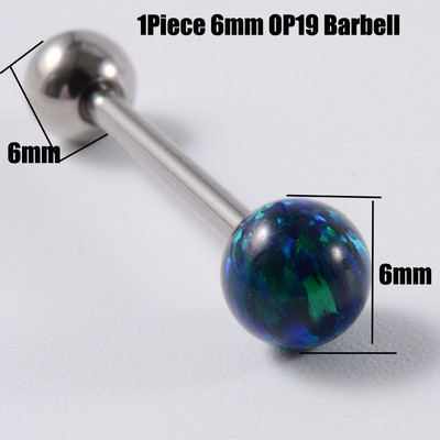 1 buc G23 titan solid sau oțel mreană opal inele pentru limba bară de piercing pentru limbă ureche tragus mamelon inel cu mreană piercing Mamilo