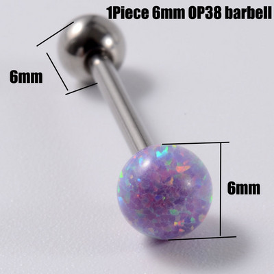 1 buc G23 titan solid sau oțel mreană opal inele pentru limba bară de piercing pentru limbă ureche tragus mamelon inel cu mreană piercing Mamilo