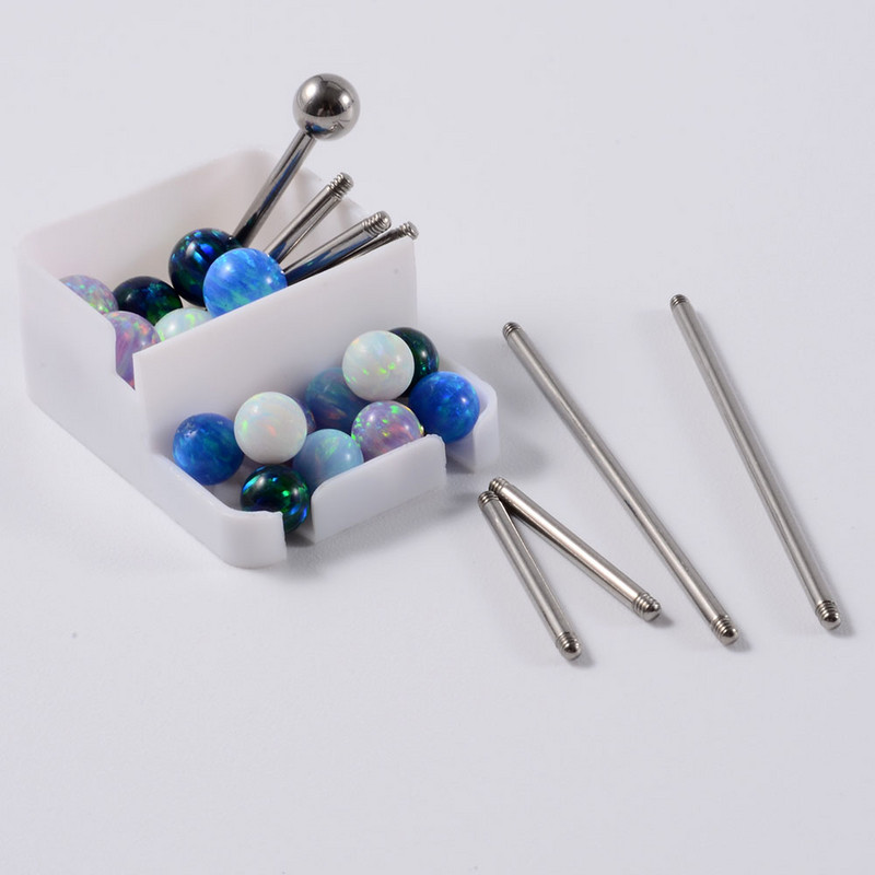 1 buc G23 titan solid sau oțel mreană opal inele pentru limba bară de piercing pentru limbă ureche tragus mamelon inel cu mreană piercing Mamilo