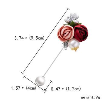 Модни дамски платни брошки с цветя Елегантна имитация на перлен плат Брошка Игли Жилетка Риза Игли за шал Бижута Подаръци