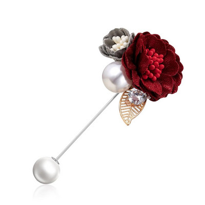 Mood Naiste riidest lilleprossid Elegantsed pärlite imitatsioonist kangast prossinõelad Kardigansärk riidest sallinõelad ehted kingitused