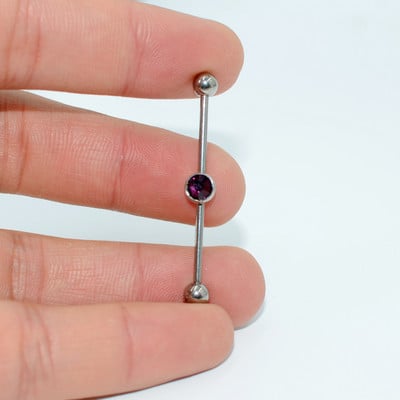 1 bucată G23 Titanium Flat CZ Gem Industrial Barbell Ureche Tragus Cartilage Helix Cercei Straight Bar Piercing Bijuterii pentru corp 20g