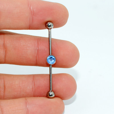 1 bucată G23 Titanium Flat CZ Gem Industrial Barbell Ureche Tragus Cartilage Helix Cercei Straight Bar Piercing Bijuterii pentru corp 20g