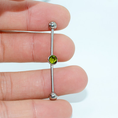 1 bucată G23 Titanium Flat CZ Gem Industrial Barbell Ureche Tragus Cartilage Helix Cercei Straight Bar Piercing Bijuterii pentru corp 20g